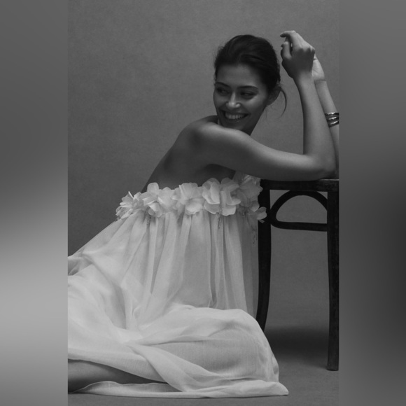 PATBO NWT Maia 3D Floral Hand Embroidered White Wedding Gown 12 - Picture 2 of 16